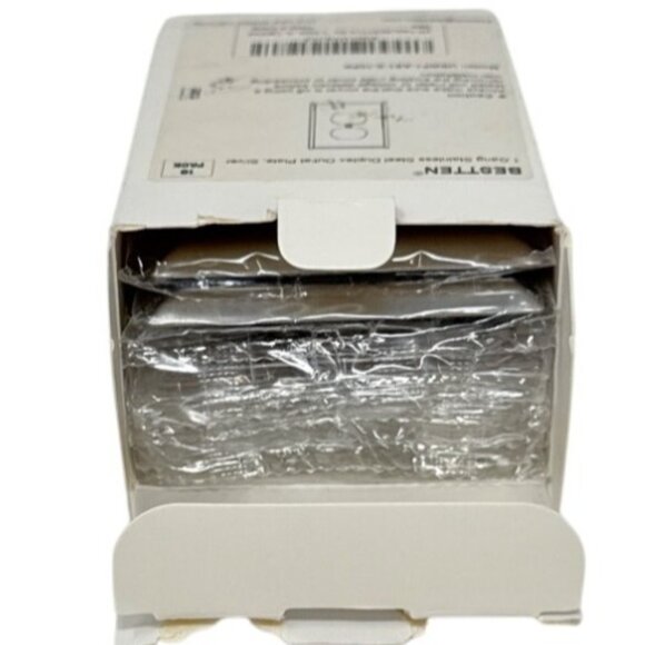 Bestten 1 Gang Stainless Steel Duplex Outlet Plate Cover 10 pieces per box - Picture 3 of 3